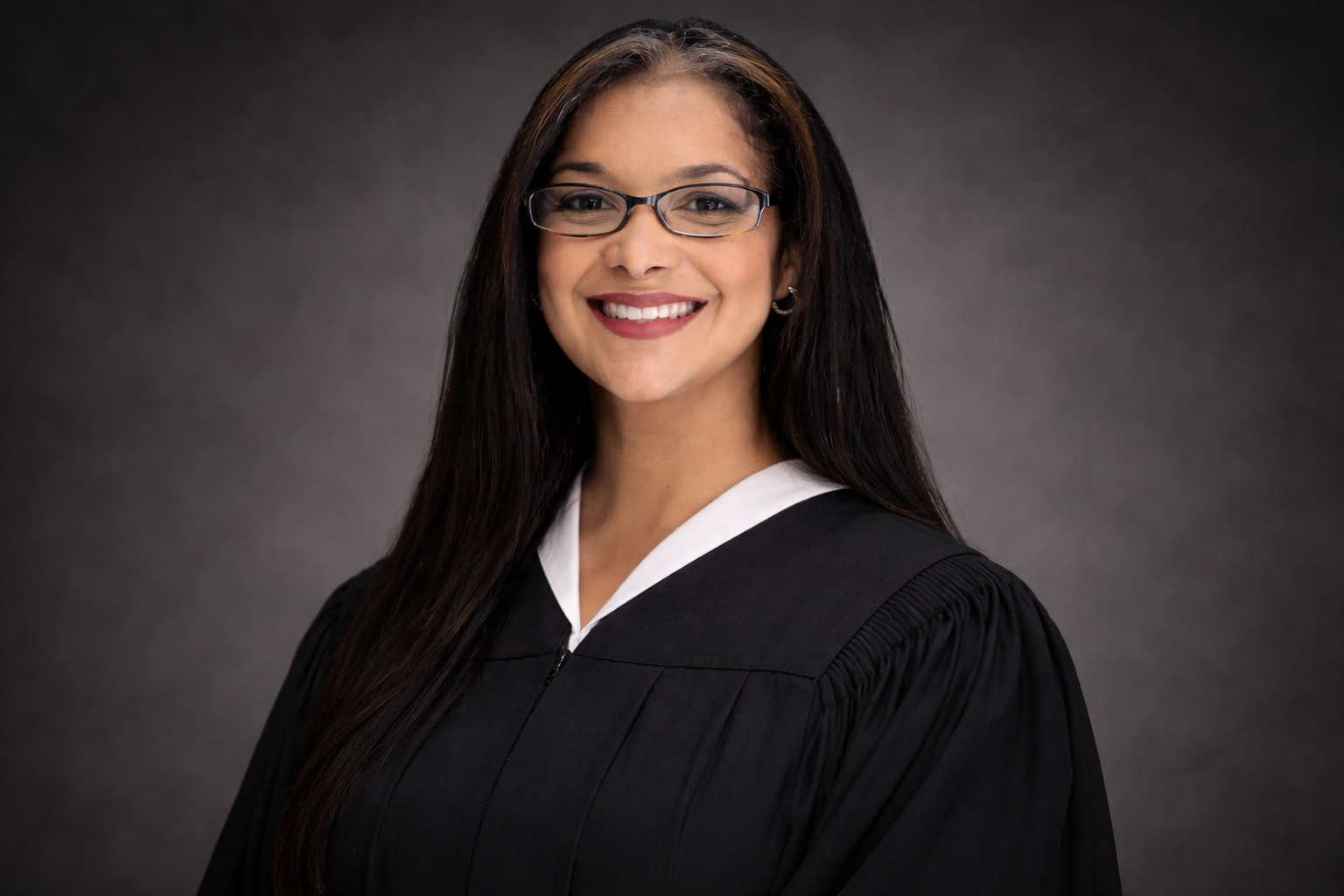 Mia Perez-Arroyo in judicial robes, Chief Judge of the Texas ‘Yorimea’ Band of Yaqui Indians